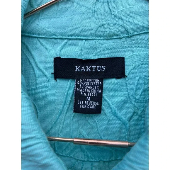 Kaktus Womens Long Sleeve Button Down Swirl Jacket Blue Sz M - Picture 5 of 10